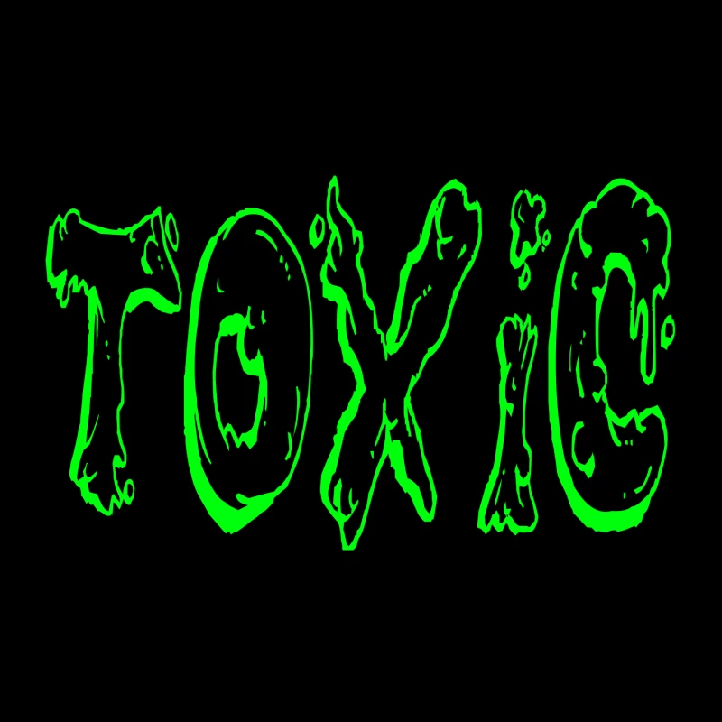 Glowing Toxic Text Design Tapestry
