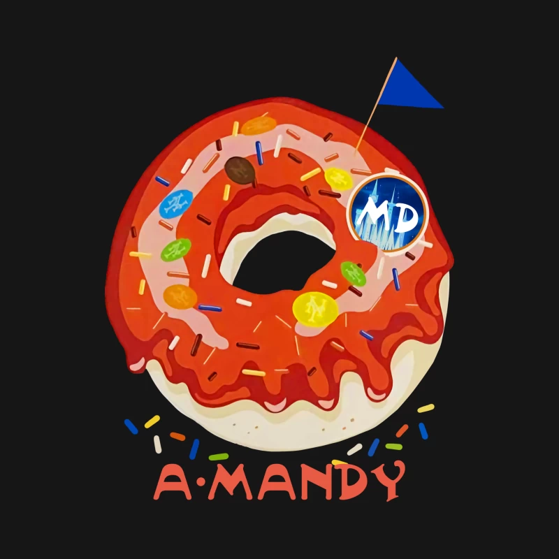 Kreatives Donut-Design mit Farben und Logo Herren Langarm T-Shirt