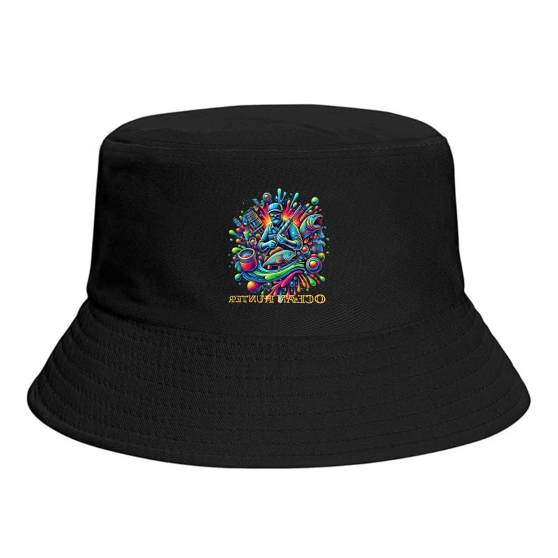 Psychedelic Fishing Adventure Art Bucket Hat