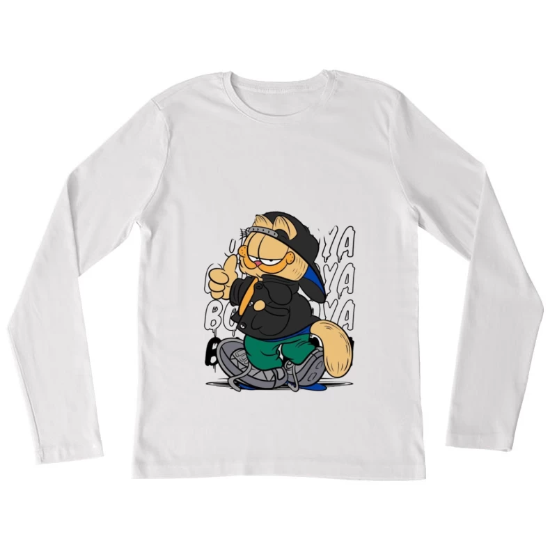 Garfield im Hip-Hop-Stil Damen Langarm T-Shirt