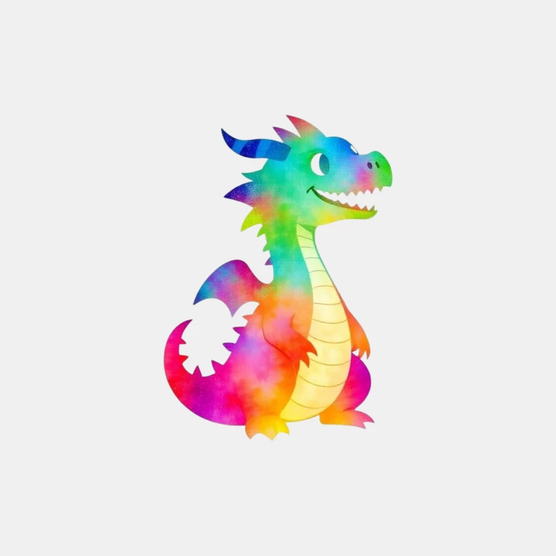 Colorful Cartoon Dragon Character Male Tank Top