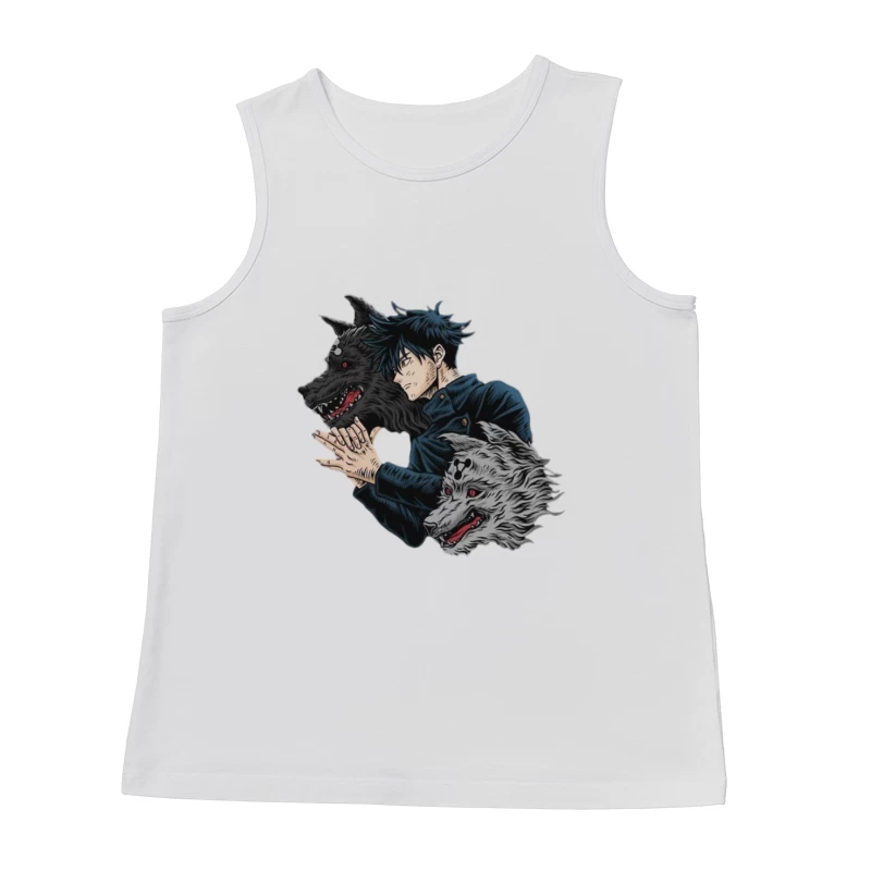 Anime Charakter mit Schattenwölfen Herren Tanktops