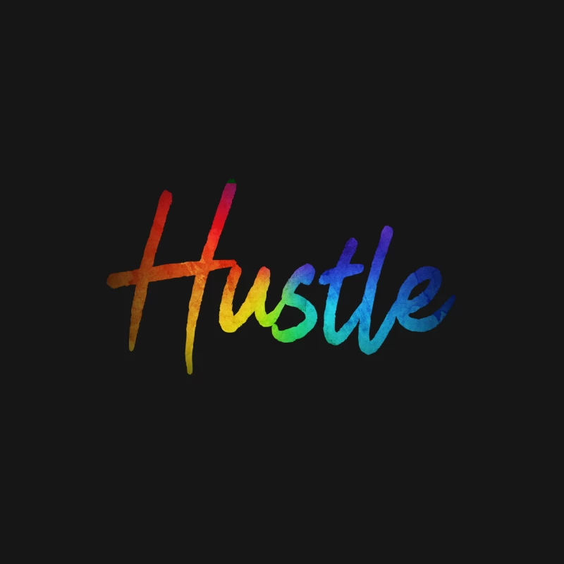 Colorful Hustle Typography Male Long Sleeve T-Shirt