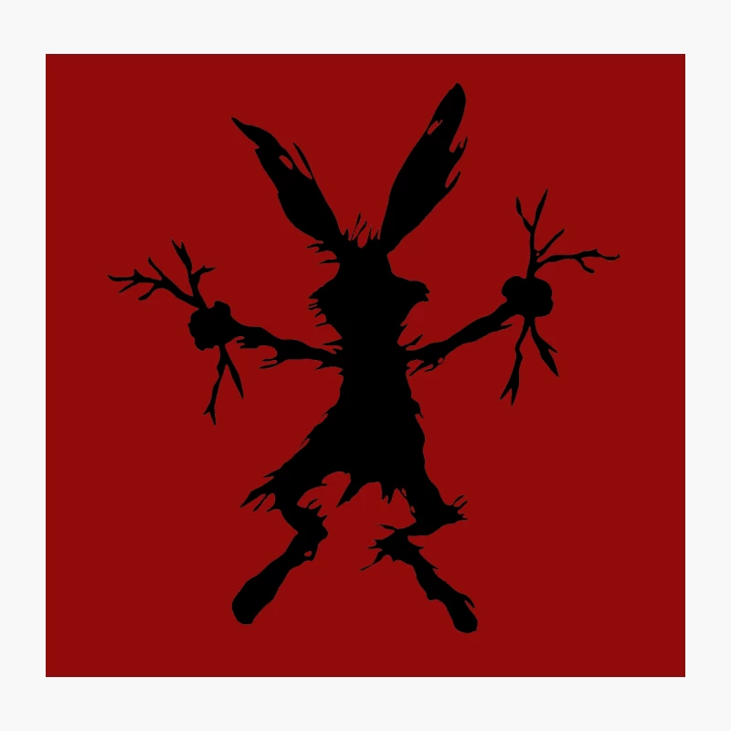 Spooky Rabbit Silhouette: Wild Halloween Cartoon Throw Pillow