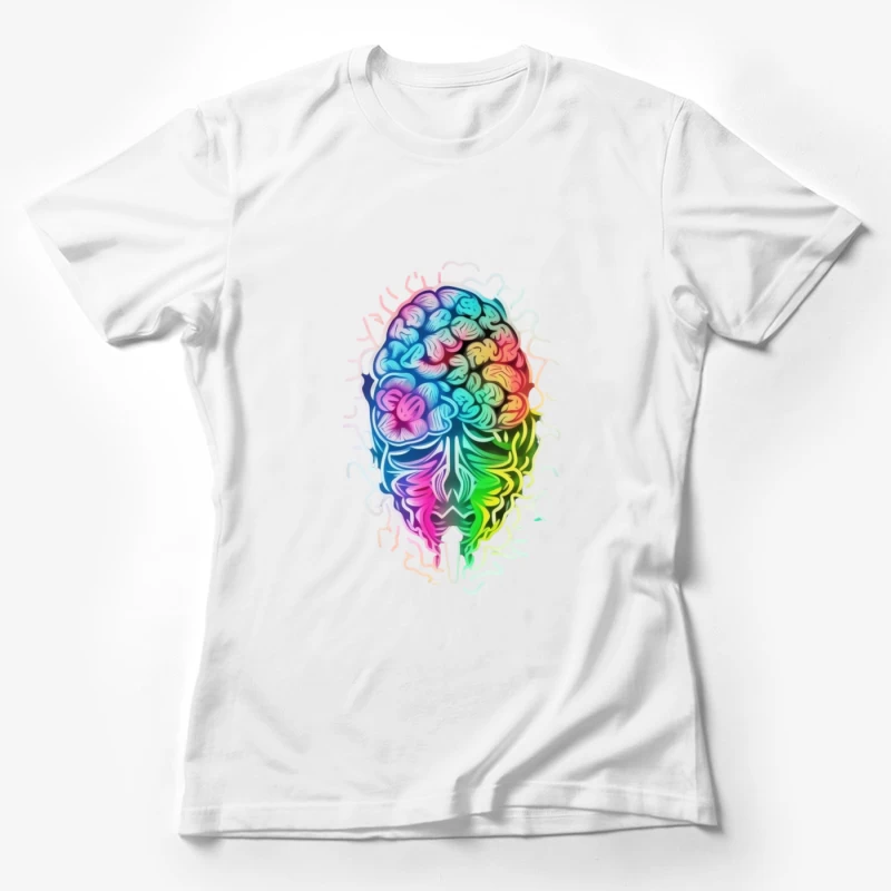 Rainbow Psychedelic Brain Illustration Female T-Shirt