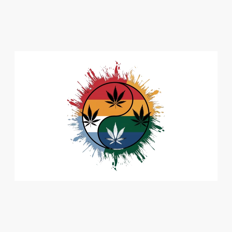 Rainbow Cannabis Yin Yang with Pride Splash Travel Mug