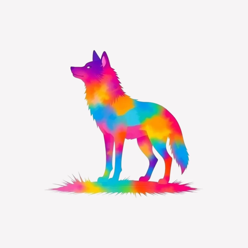 Colorful Unicorn Silhouette Illustration Male T-Shirt