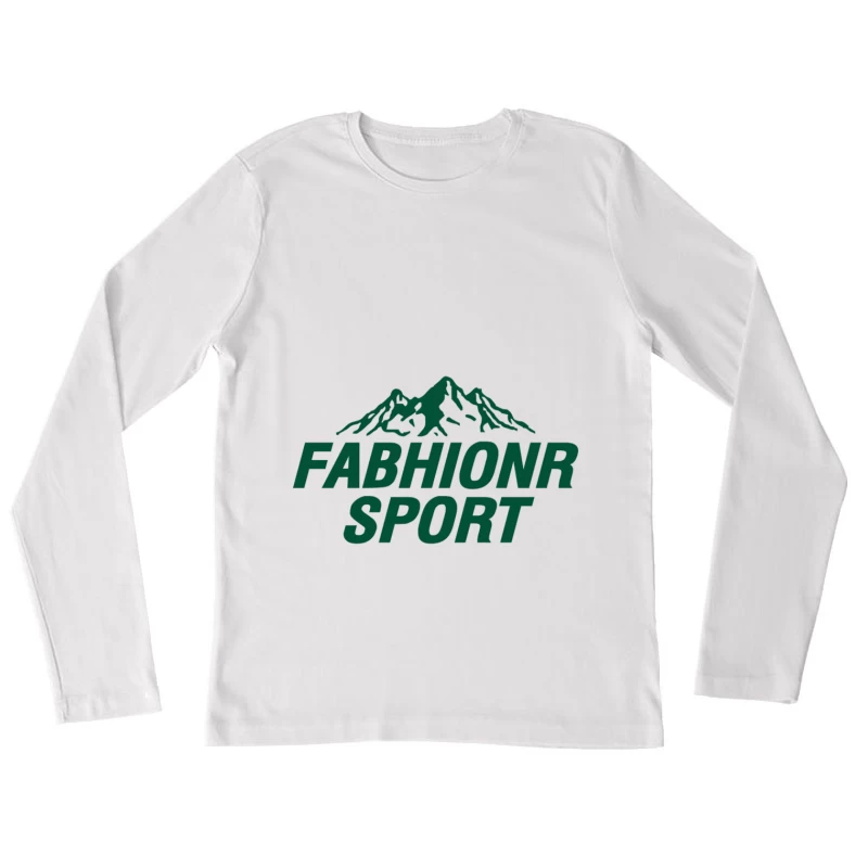 Outdoor Sport Logo mit Bergmotiv Damen Langarm T-Shirt