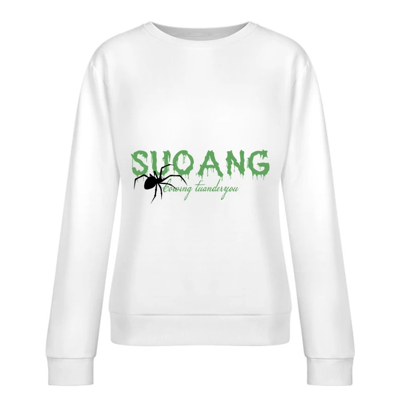 Grüner tropfender Schriftzug SUO ANG Damen Pullover Sweatshirt