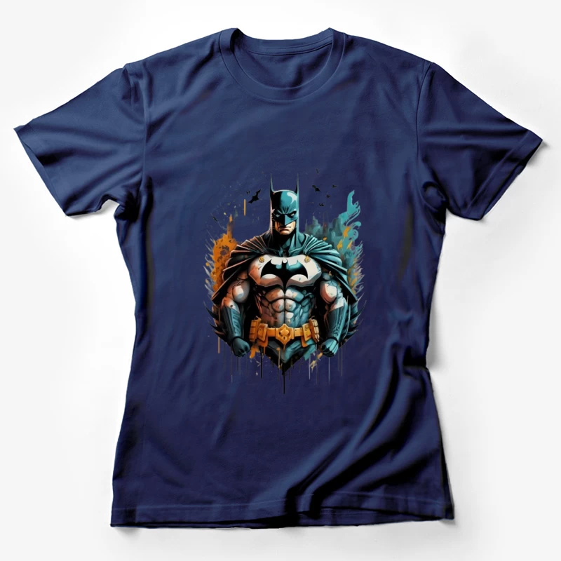 Dynamic Illustration of Batman Female T-Shirt