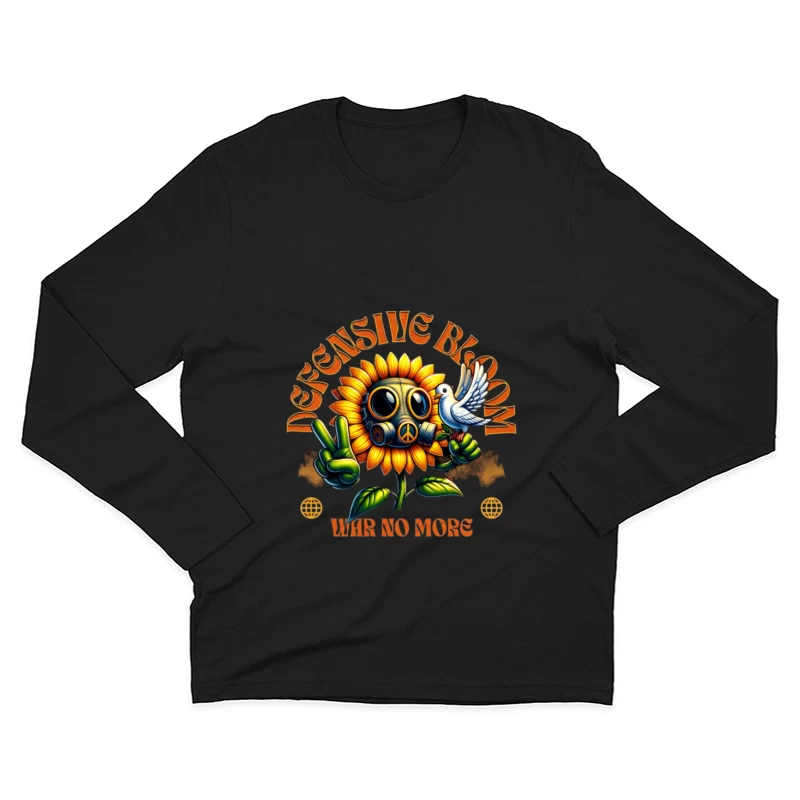 Fleur défensive avec colombe Homme Manches Longues T-Shirt
