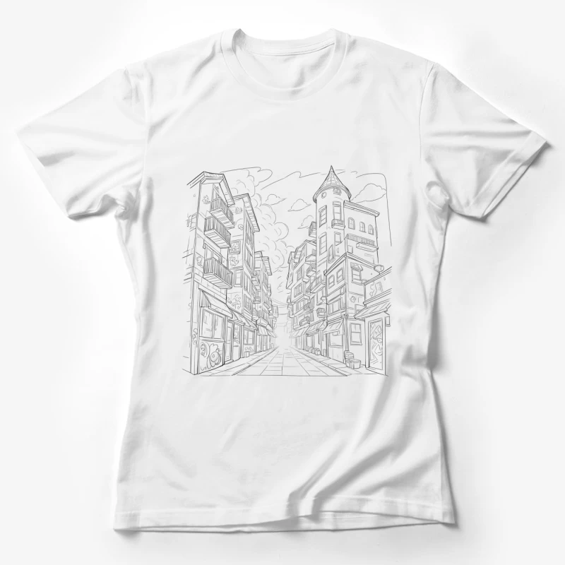 City Street Illustration Female T-Shirt