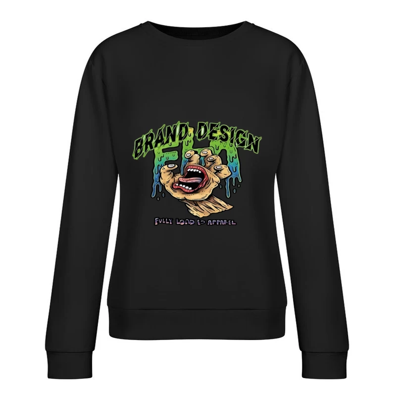 Design Psychédélique de Main avec Yeux Femme Sweat-shirt à enfiler