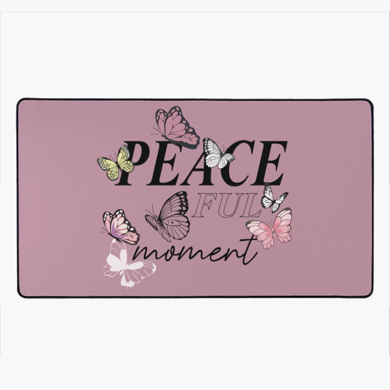 Peaceful Moment – Elegant Butterfly Serenity Desk Mat