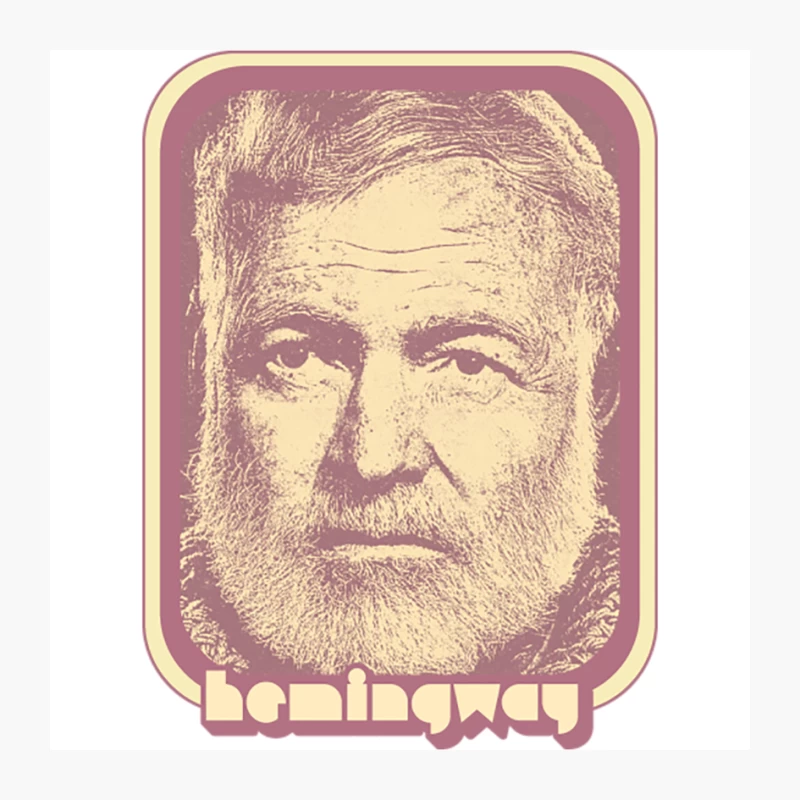 Ernest Hemingway  Retro Aesthetic Fan Art Gift Pin