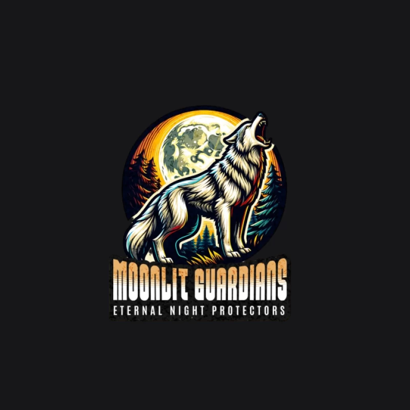Mondwächter Wolf Heulen Nachtwald Herren Pullover Hoodie