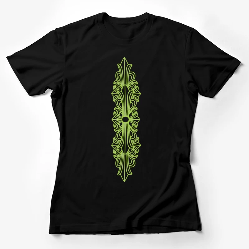 Grünes Ornamentales Design Damen T-Shirt