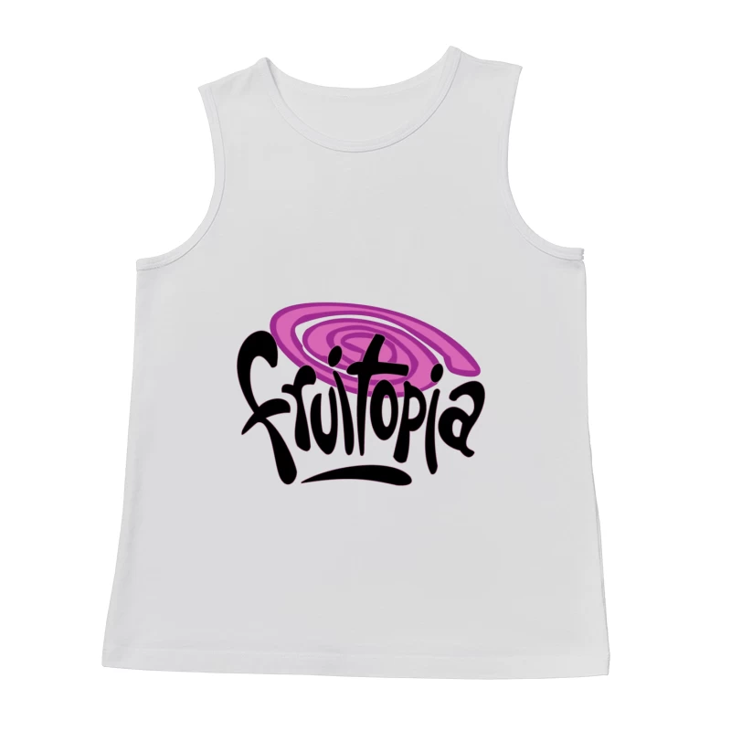 Fruitopia Vintage Beverage Brand Logo with Purple Swirl Design Male Tank Top