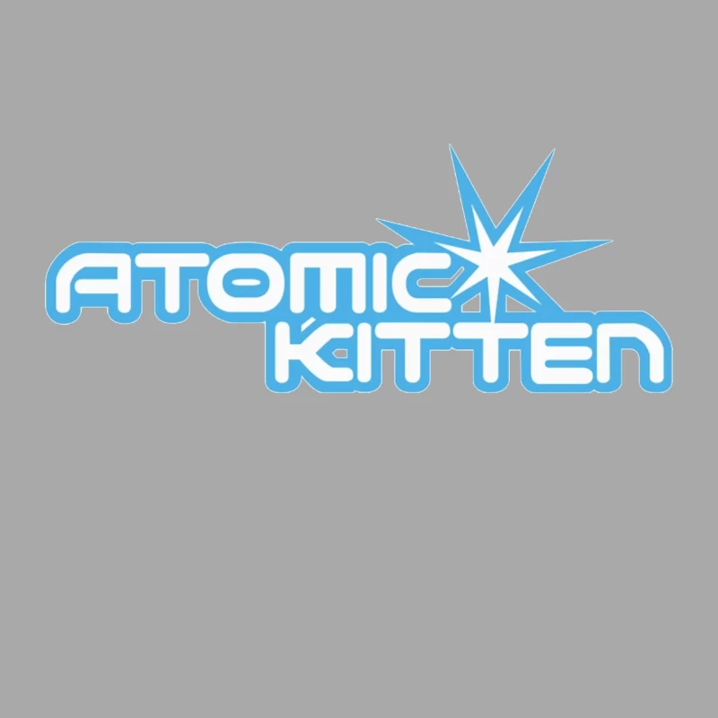 Atomic Kitten Blue Retro Logo Design Female Pullover Hoodie