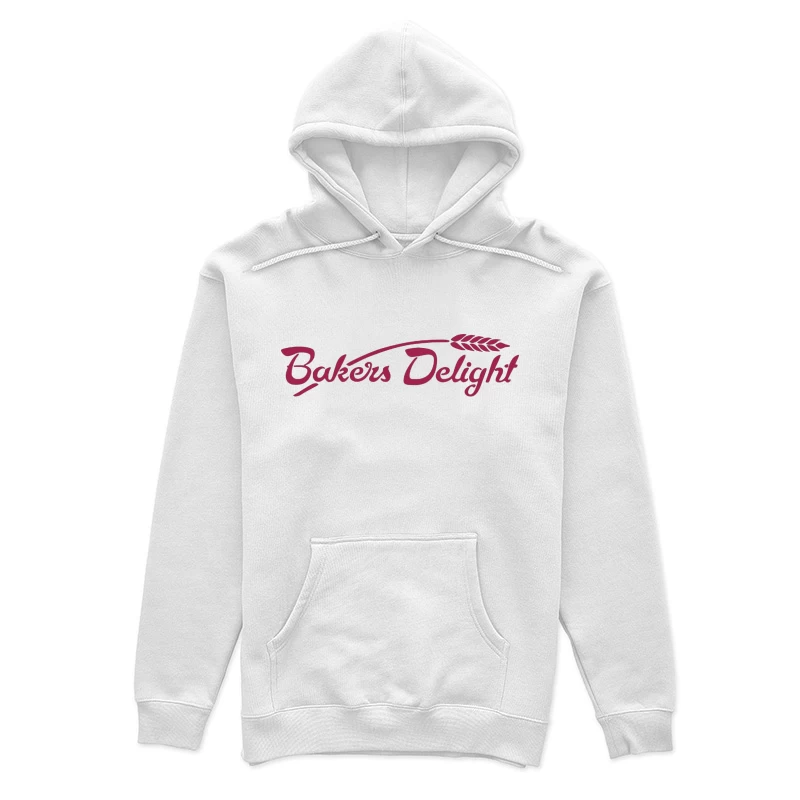 Bakers Delight Burgundy Cursive Logo with Wheat Symbol Female Pullover Hoodie