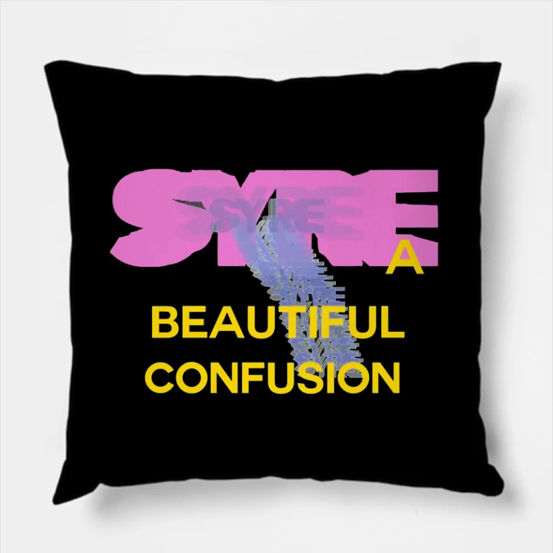 Beautiful Confusion: Abstract Typography Design Throw Pillow