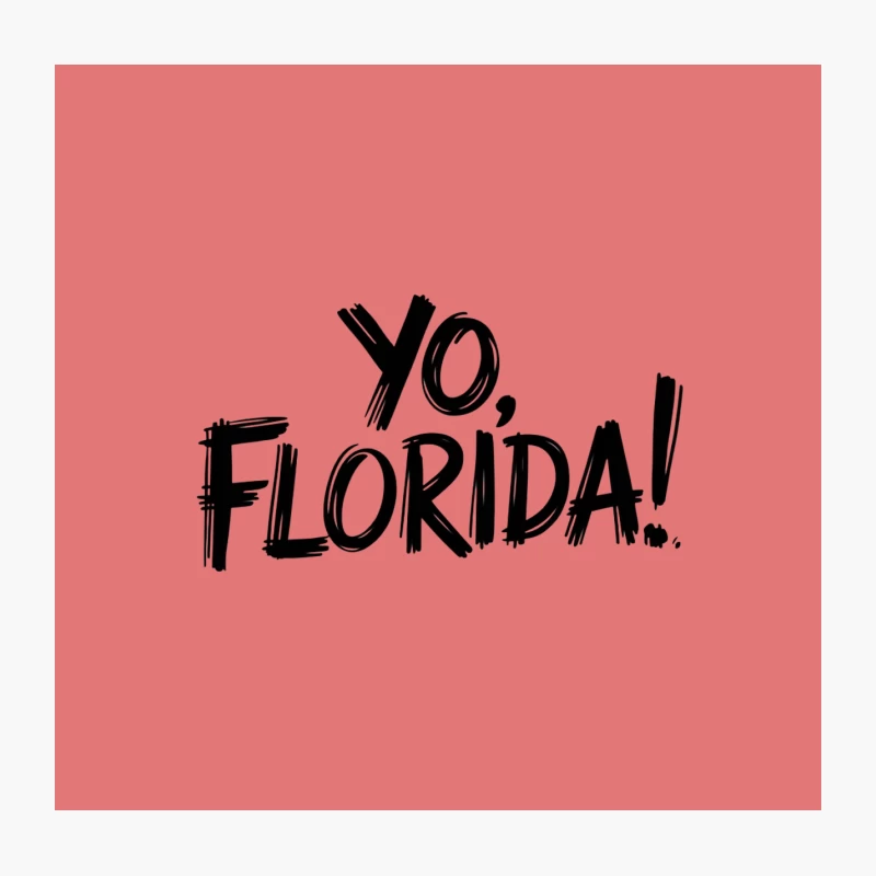 Yo Florida: Brush Stroke Typography Greeting Throw Pillow