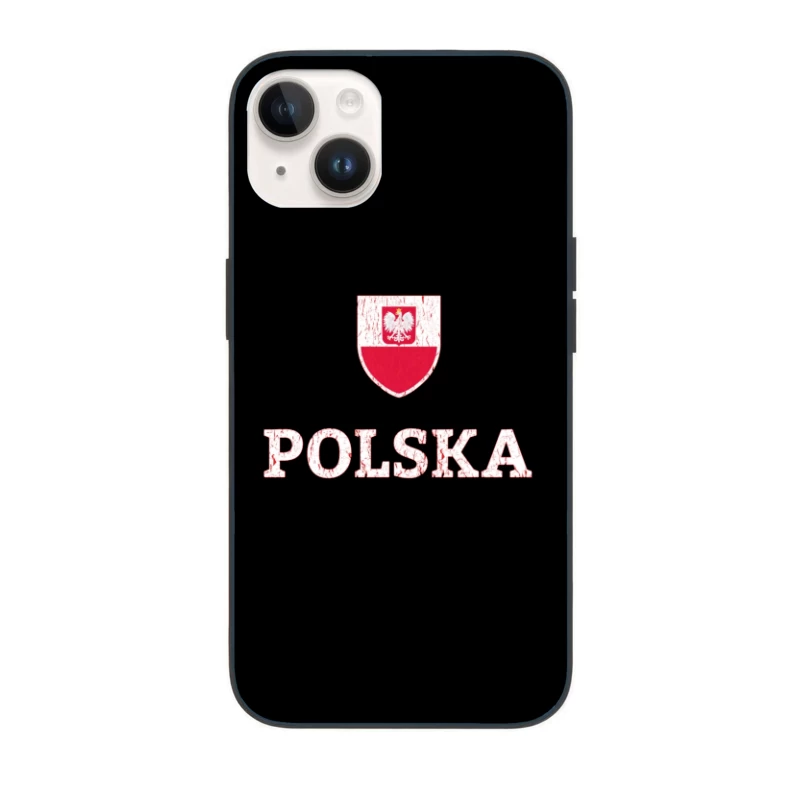 Polish National Shield with Eagle Emblem and Text iPhone Case