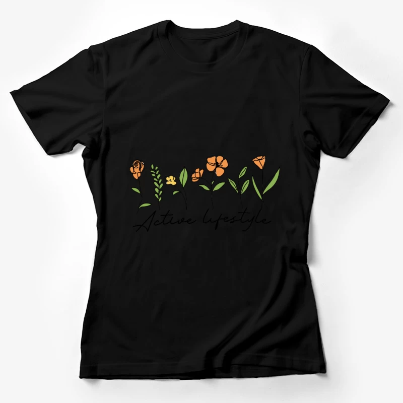 Aktiver Lebensstil mit floralen Designs Damen T-Shirt