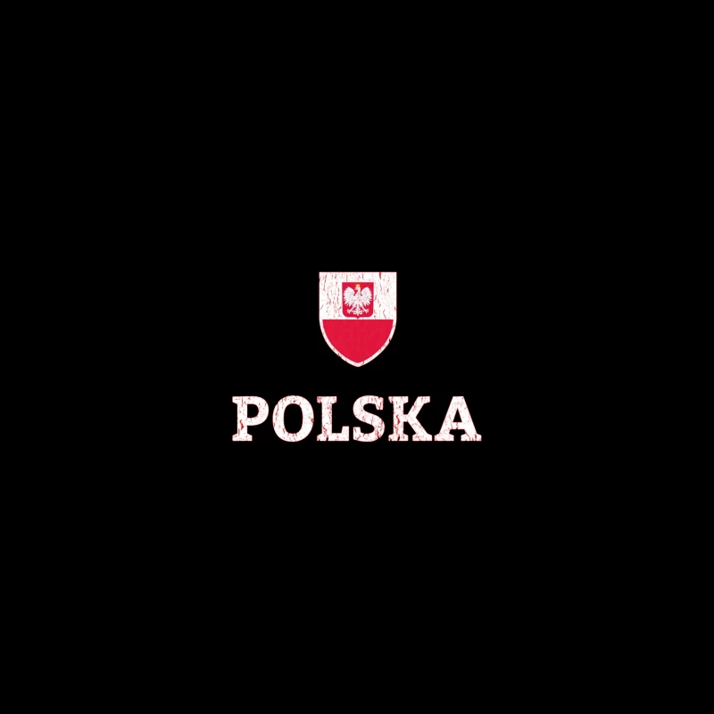 Polish National Shield with Eagle Emblem and Text iPhone Case