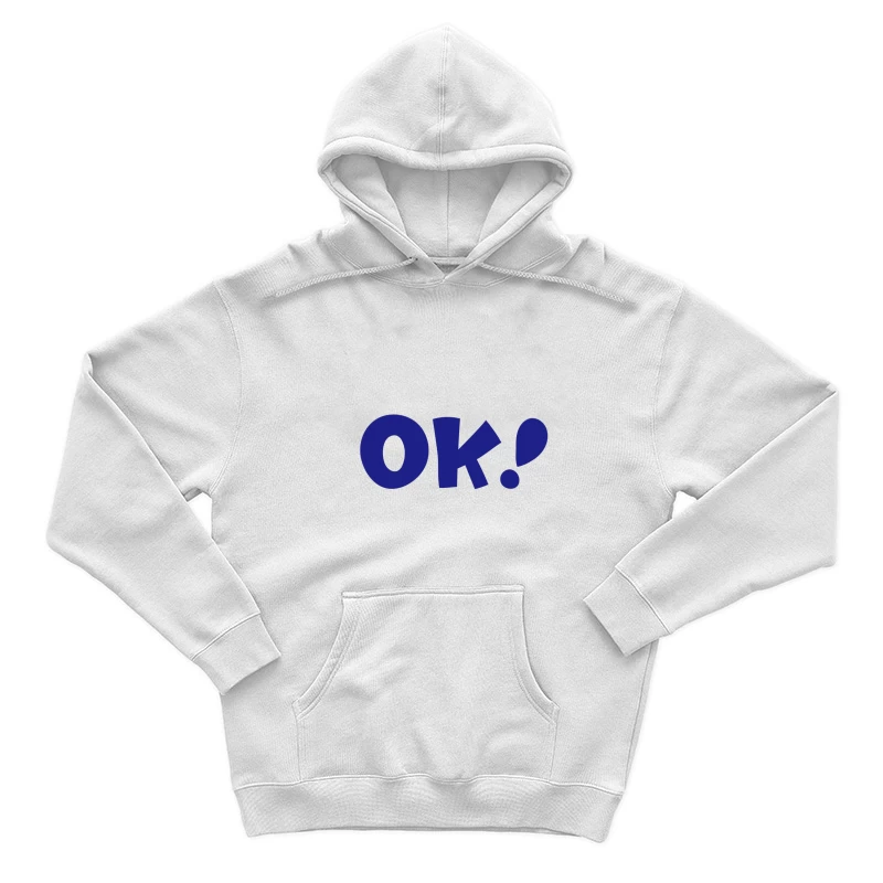 Blaue OK-Grafik auf weiß Herren Pullover Hoodie