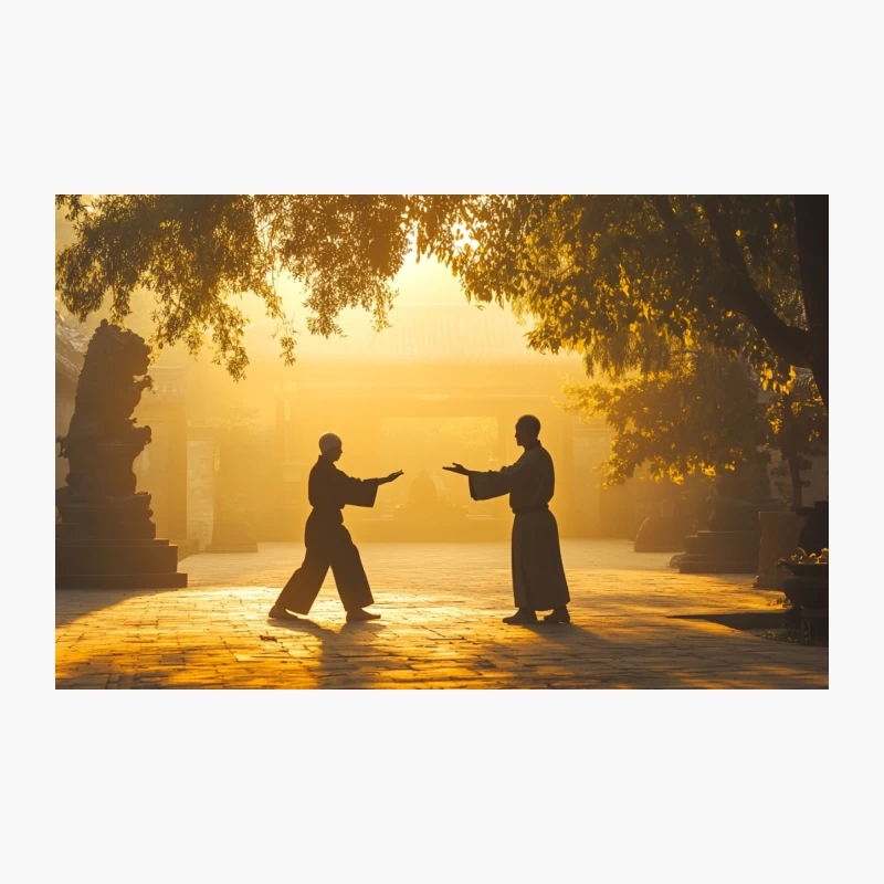 Tranquil Martial Arts Training at Sunrise Temple Travel Mug