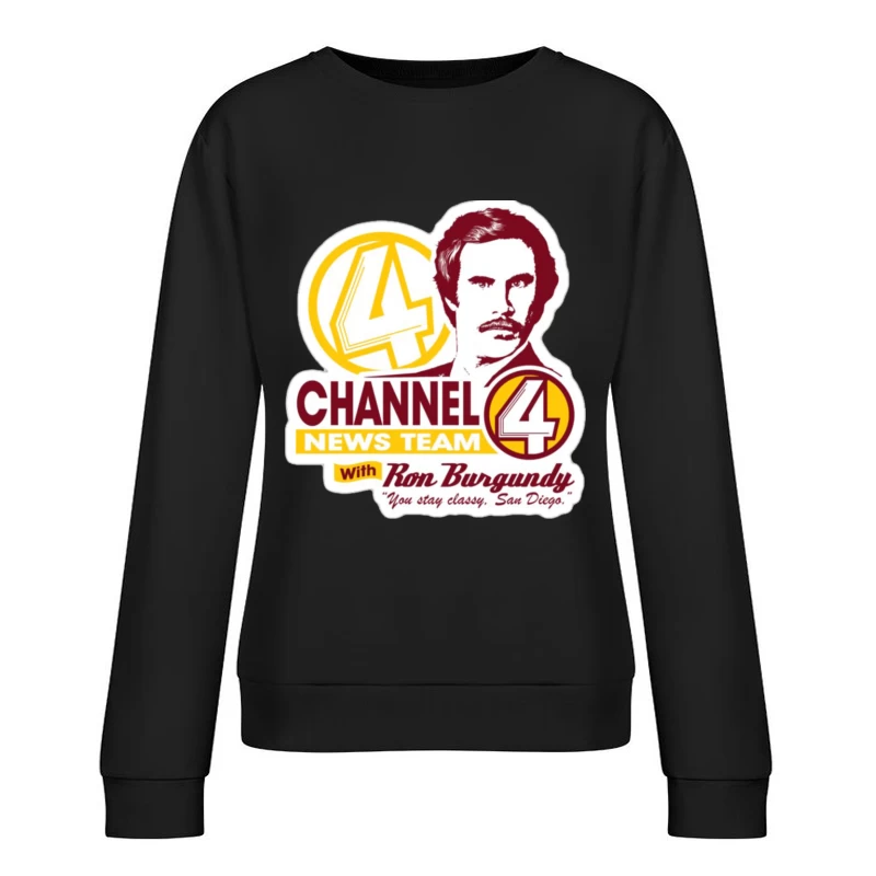 KVWN Channel 4 News Logo 3 Female Pullover Sweatshirt