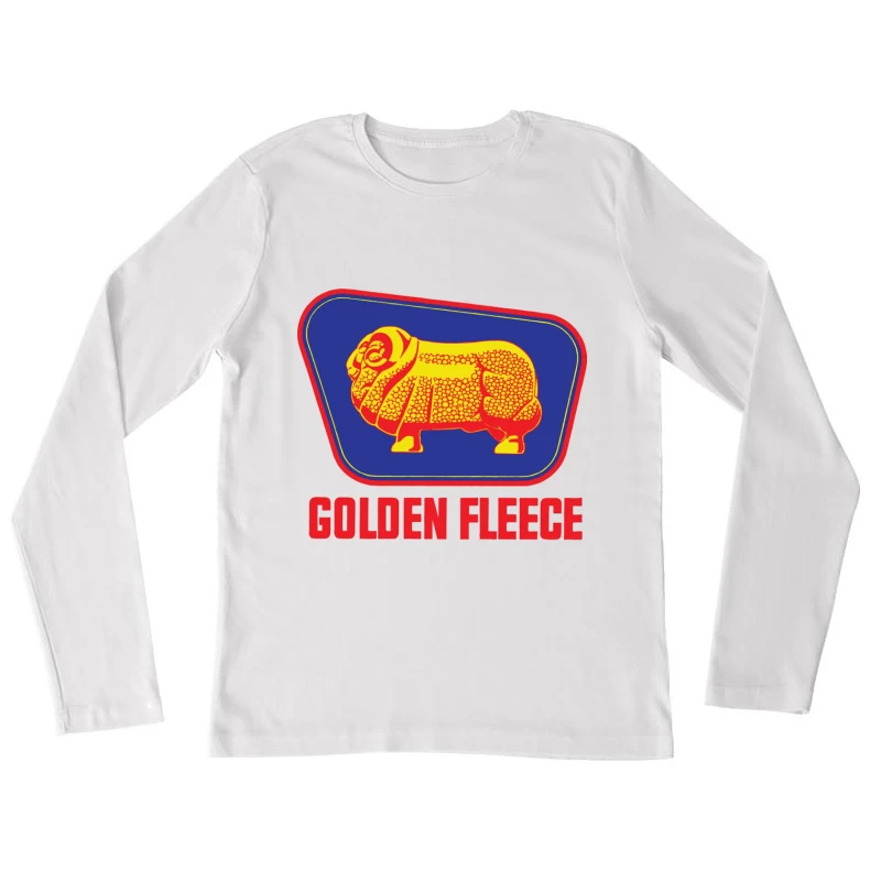 Vintage Golden Fleece Logo with Geometric Sheep Design Female Long Sleeve T-Shirt