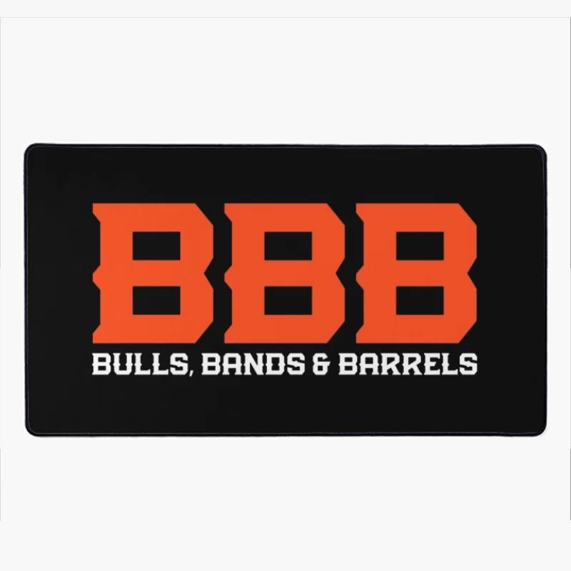 Orange BBB (Bulls Bands & Barrels) Western Event Logo Design Desk Mat