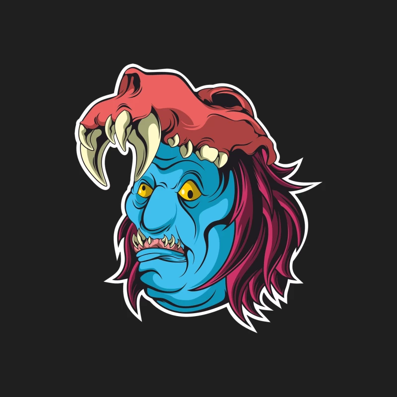 Blaues Monster mit rotem Schädelhut Herren Tanktops