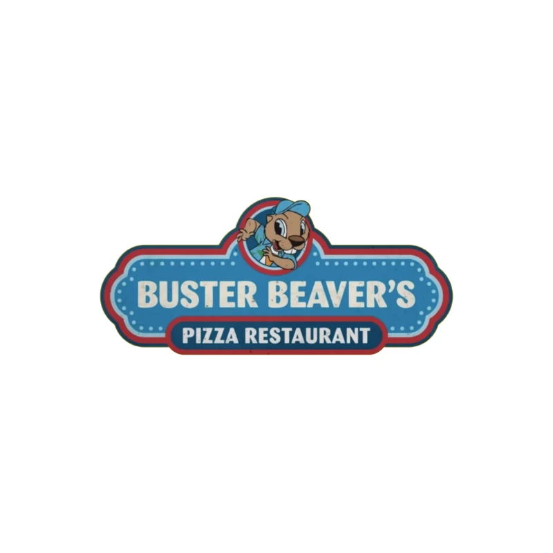 Buster Beaver's Pizza Restaurant Throw Pillow