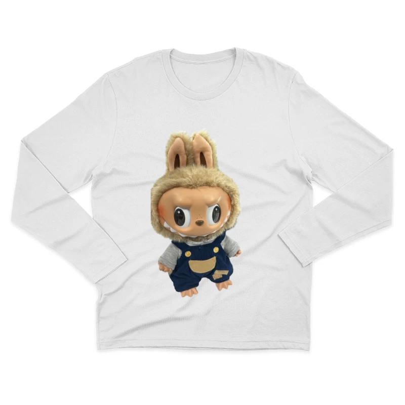 Niedlicher Tier-Plüsch mit Overall Herren Langarm T-Shirt