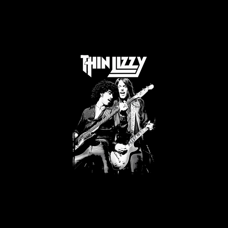 Thin Lizzy Rock Band Performance Sketch in Black and White iPhone Case