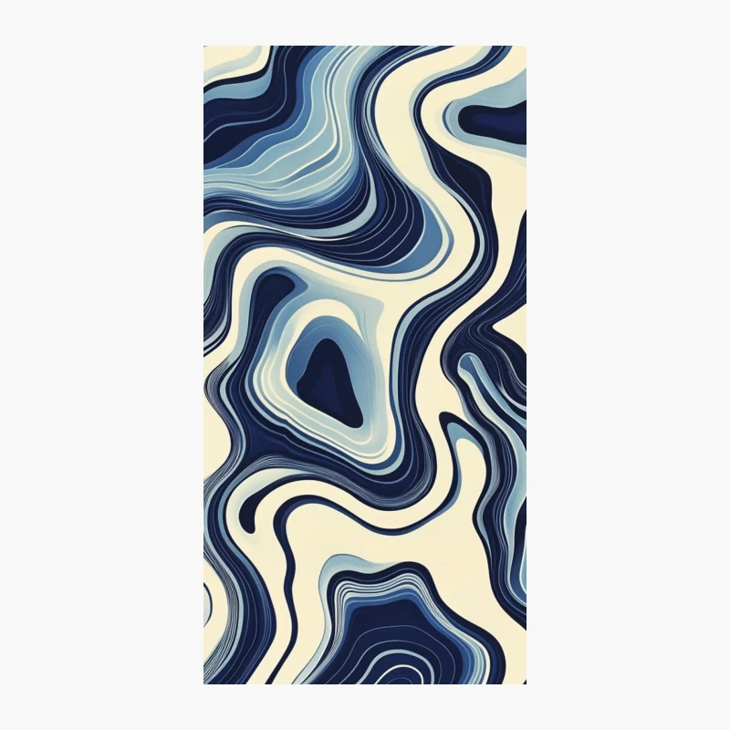Abstract Blue Swirls: A Fluid Geometric Pattern iPhone Case