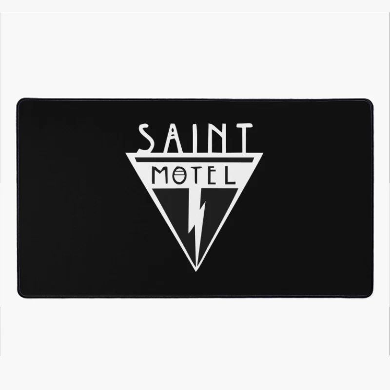 Saint Motel Vintage Triangle Logo with Lightning Bolt Design Desk Mat