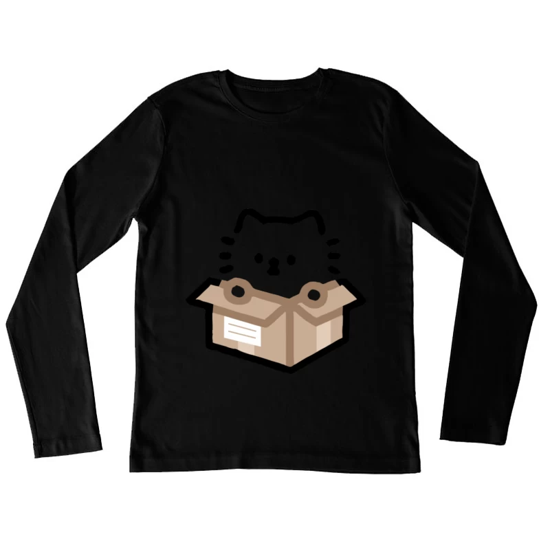 Katze im Karton Damen Langarm T-Shirt
