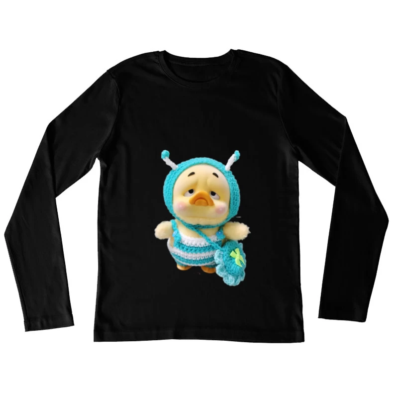 Kleines Stoffküken mit Strickanzug Damen Langarm T-Shirt