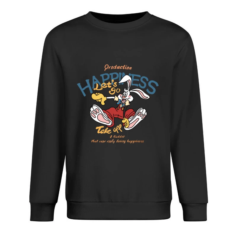 Glückliche Hasenabenteuer Herren Pullover Sweatshirt