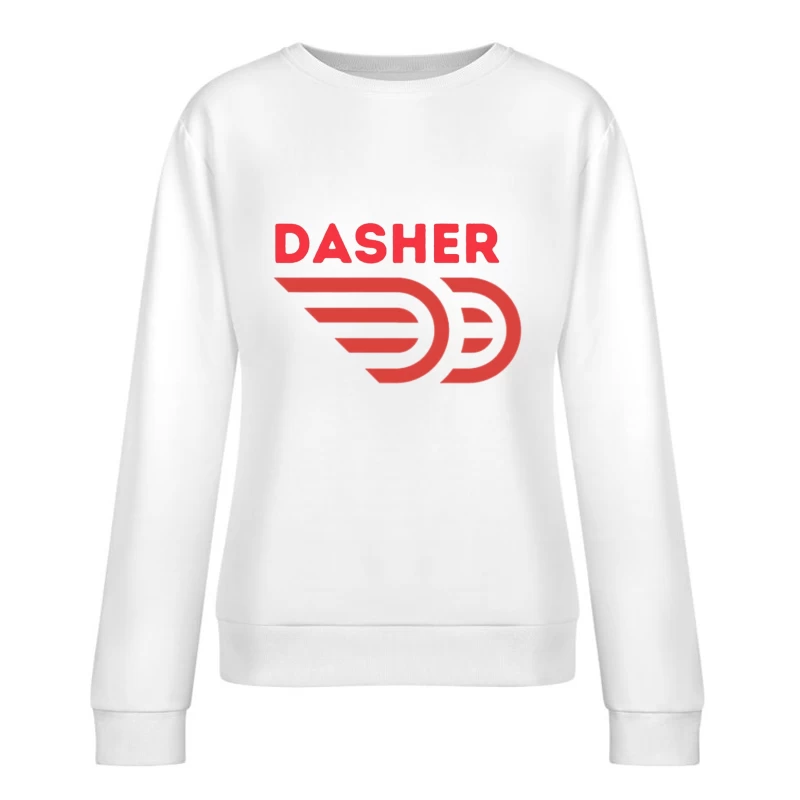 Red Minimalist Dasher Delivery Service Logo Female Pullover Sweatshirt