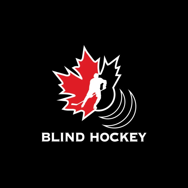 Canadian Blind Hockey Sports Logo Design Throw Pillow