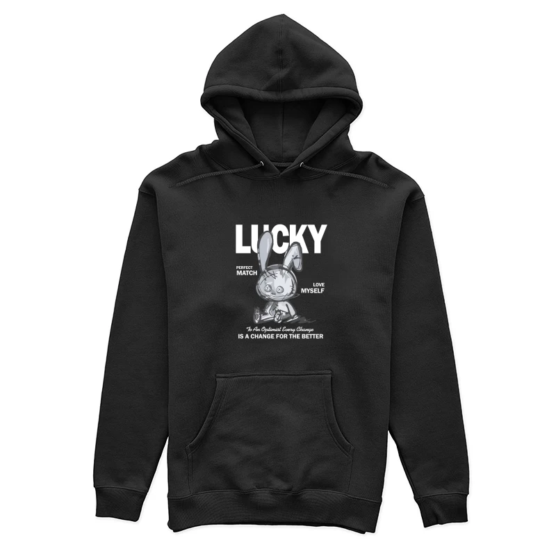 Optimistisches Kaninchen für Glück Damen Pullover Hoodie