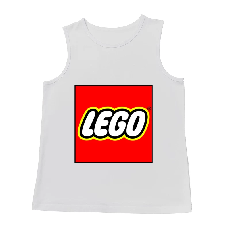 Classic LEGO Logo with Red Background and Yellow Border Male Tank Top