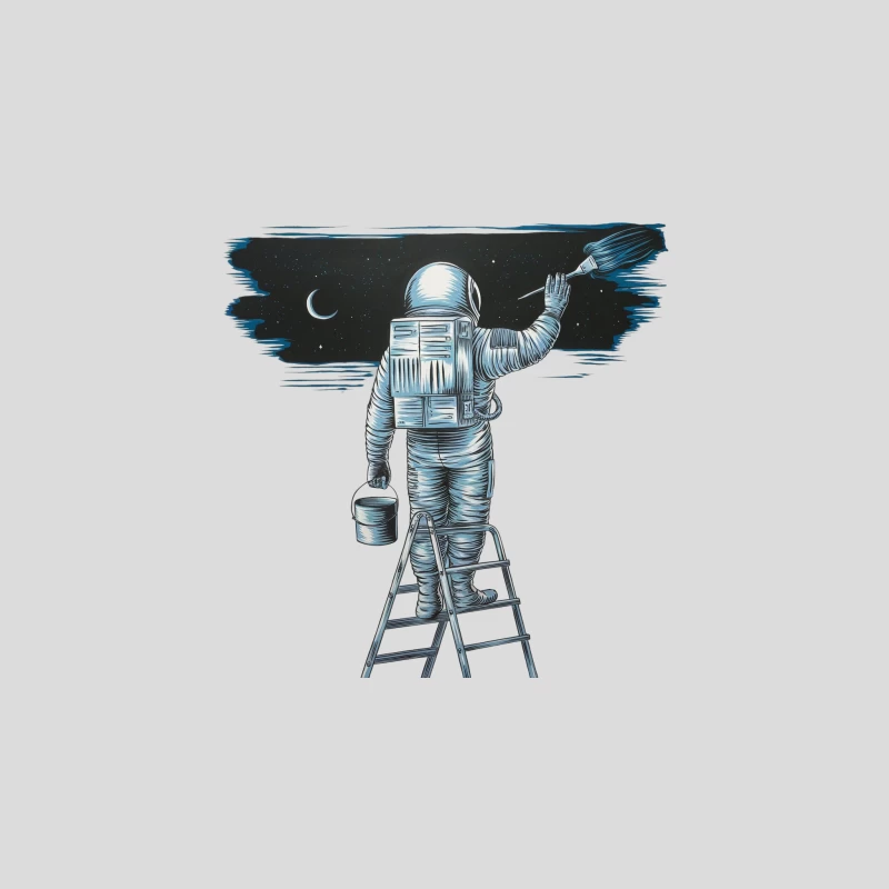 Creative Astronaut Painting the Night Sky Baseball Cap