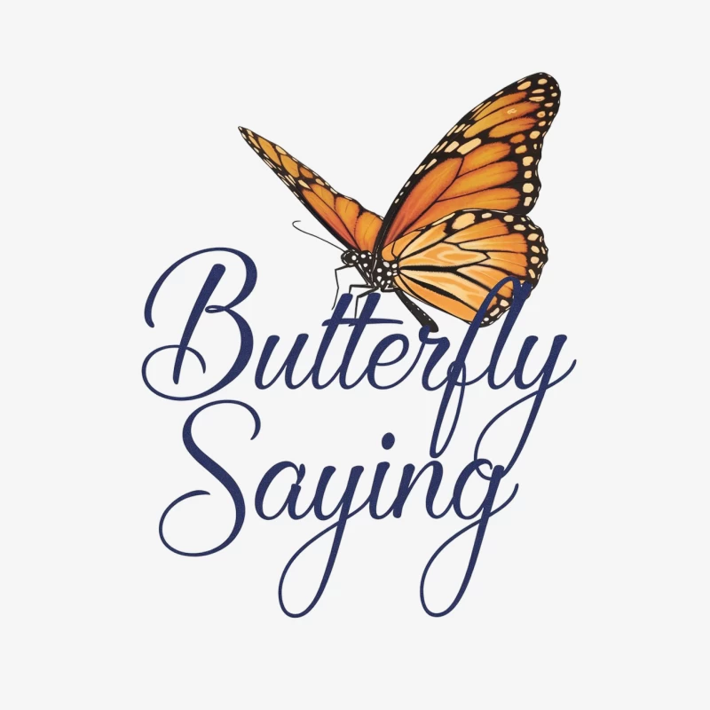 Monarch Butterfly Logo with Elegant Typography Male Pullover Sweatshirt