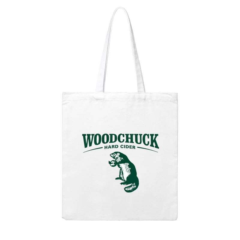 Woodchuck Hard Cider Green Logo with Mascot Design Cotton Tote Bag